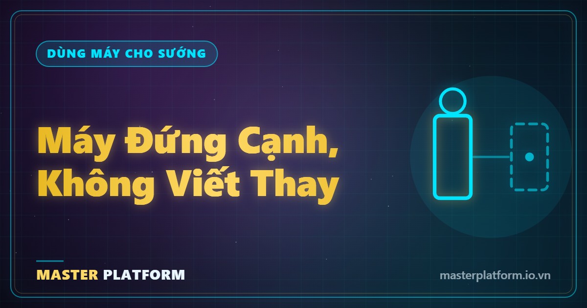 Bìa: Máy viết đứng cạnh, không viết thay: 3 việc giao được và 3 việc phải giữ