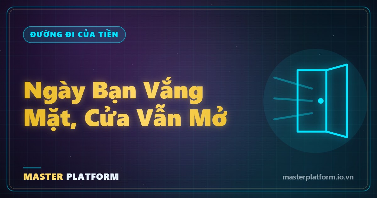 Bìa: Ngày bạn vắng mặt mà cửa vẫn mở: bảng đối chiếu đầy đủ và 8 mắt xích tự chấm
